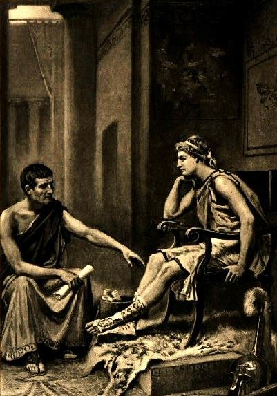 Aristotle tutoring Young Alexander