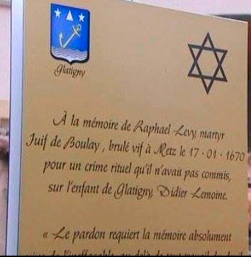 The new plaque in Glatigny