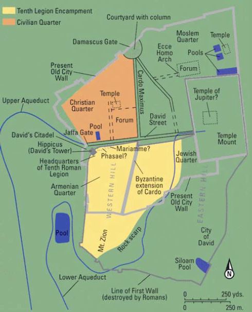 Map of Aelia Capitolina